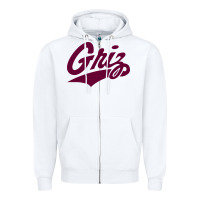 White montana griz Zipper Hoodie - linhVisuals