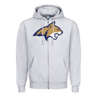 Heather Grey montana state bobcats Zipper Hoodie - linhVisuals