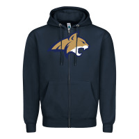 Navy montana state bobcats Zipper Hoodie - linhVisuals