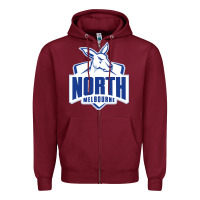 Burgundy north melbourne fc Zipper Hoodie - linhVisuals