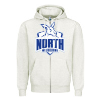 Oatmeal Heather north melbourne fc Zipper Hoodie - linhVisuals