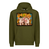 Army Green fall pigs Premium Hoodie - Jasminsmagicworld