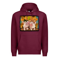 Burgundy fall pigs Premium Hoodie - Jasminsmagicworld