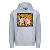 Heather Grey fall pigs Premium Hoodie - Jasminsmagicworld
