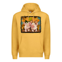 Mustard fall pigs Premium Hoodie - Jasminsmagicworld