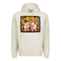 Oatmeal Heather fall pigs Premium Hoodie - Jasminsmagicworld