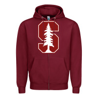 Burgundy stanford cardinal Zipper Hoodie - linhVisuals