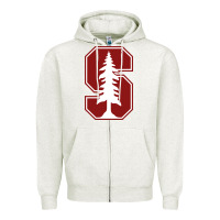 Oatmeal Heather stanford cardinal Zipper Hoodie - linhVisuals