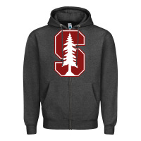 Charcoal Heather stanford cardinal Zipper Hoodie - linhVisuals