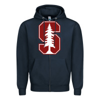 Navy stanford cardinal Zipper Hoodie - linhVisuals