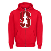 Red stanford cardinal Zipper Hoodie - linhVisuals