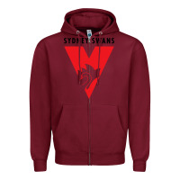 Burgundy sydney swans Zipper Hoodie - linhVisuals