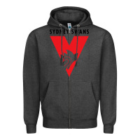 Charcoal Heather sydney swans Zipper Hoodie - linhVisuals
