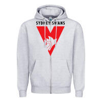 Heather Grey sydney swans Zipper Hoodie - linhVisuals