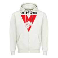 Oatmeal Heather sydney swans Zipper Hoodie - linhVisuals