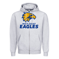 Heather Grey west coast eagles Zipper Hoodie - linhVisuals