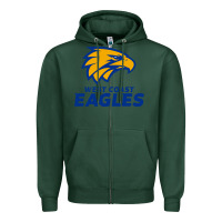 Sports Green west coast eagles Zipper Hoodie - linhVisuals