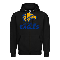 Black west coast eagles Zipper Hoodie - linhVisuals