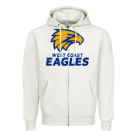 Oatmeal Heather west coast eagles Zipper Hoodie - linhVisuals