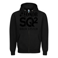 Black Sonor Drum Zipper Hoodie - linhVisuals