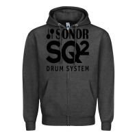 Charcoal Heather Sonor Drum Zipper Hoodie - linhVisuals