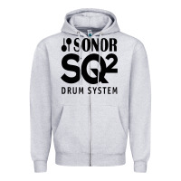 Heather Grey Sonor Drum Zipper Hoodie - linhVisuals