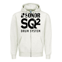 Oatmeal Heather Sonor Drum Zipper Hoodie - linhVisuals