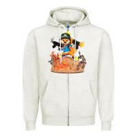Oatmeal Heather conker the squirrel, bad, video game, game, green, squirel Zipper Hoodie - linhVisuals