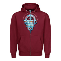 Burgundy toto black dwi Zipper Hoodie - linhVisuals