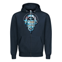 Navy toto black dwi Zipper Hoodie - linhVisuals