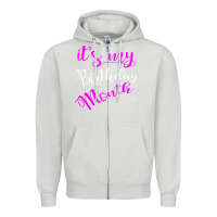 Dove Grey it's my birthday month party Zipper Hoodie - linhVisuals