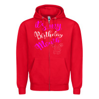 Red it's my birthday month party Zipper Hoodie - linhVisuals
