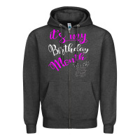 Charcoal Heather it's my birthday month party Zipper Hoodie - linhVisuals