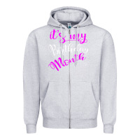 Heather Grey it's my birthday month party Zipper Hoodie - linhVisuals