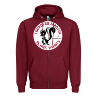 Burgundy skunks works adp roundel patch Zipper Hoodie - linhVisuals