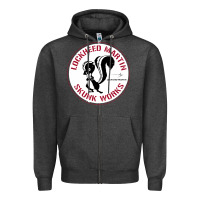 Charcoal Heather skunks works adp roundel patch Zipper Hoodie - linhVisuals