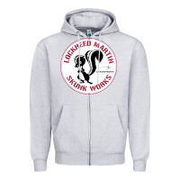 Heather Grey skunks works adp roundel patch Zipper Hoodie - linhVisuals