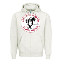 Oatmeal Heather skunks works adp roundel patch Zipper Hoodie - linhVisuals