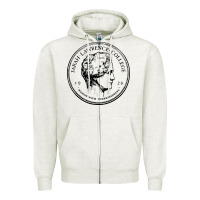 Oatmeal Heather Sarah Lawrence College Zipper Hoodie - linhVisuals