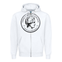 White Sarah Lawrence College Zipper Hoodie - linhVisuals