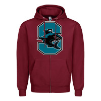 Burgundy santiago high school Zipper Hoodie - linhVisuals