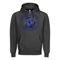 Charcoal Heather newport harbor high school Zipper Hoodie - linhVisuals