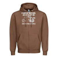 Chestnut i like dogs and sloths and maybe 3 people funny animals Zipper Hoodie - linhVisuals
