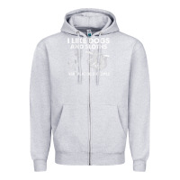 Heather Grey i like dogs and sloths and maybe 3 people funny animals Zipper Hoodie - linhVisuals