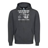 Smoke i like dogs and sloths and maybe 3 people funny animals Zipper Hoodie - linhVisuals