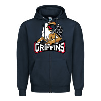 Navy #the griffins grand rapids Zipper Hoodie - linhVisuals