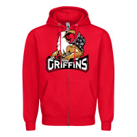 Red #the griffins grand rapids Zipper Hoodie - linhVisuals