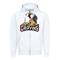 White #the griffins grand rapids Zipper Hoodie - linhVisuals