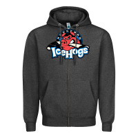 Charcoal Heather #the icehogs rockford Zipper Hoodie - linhVisuals