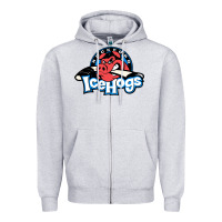Heather Grey #the icehogs rockford Zipper Hoodie - linhVisuals